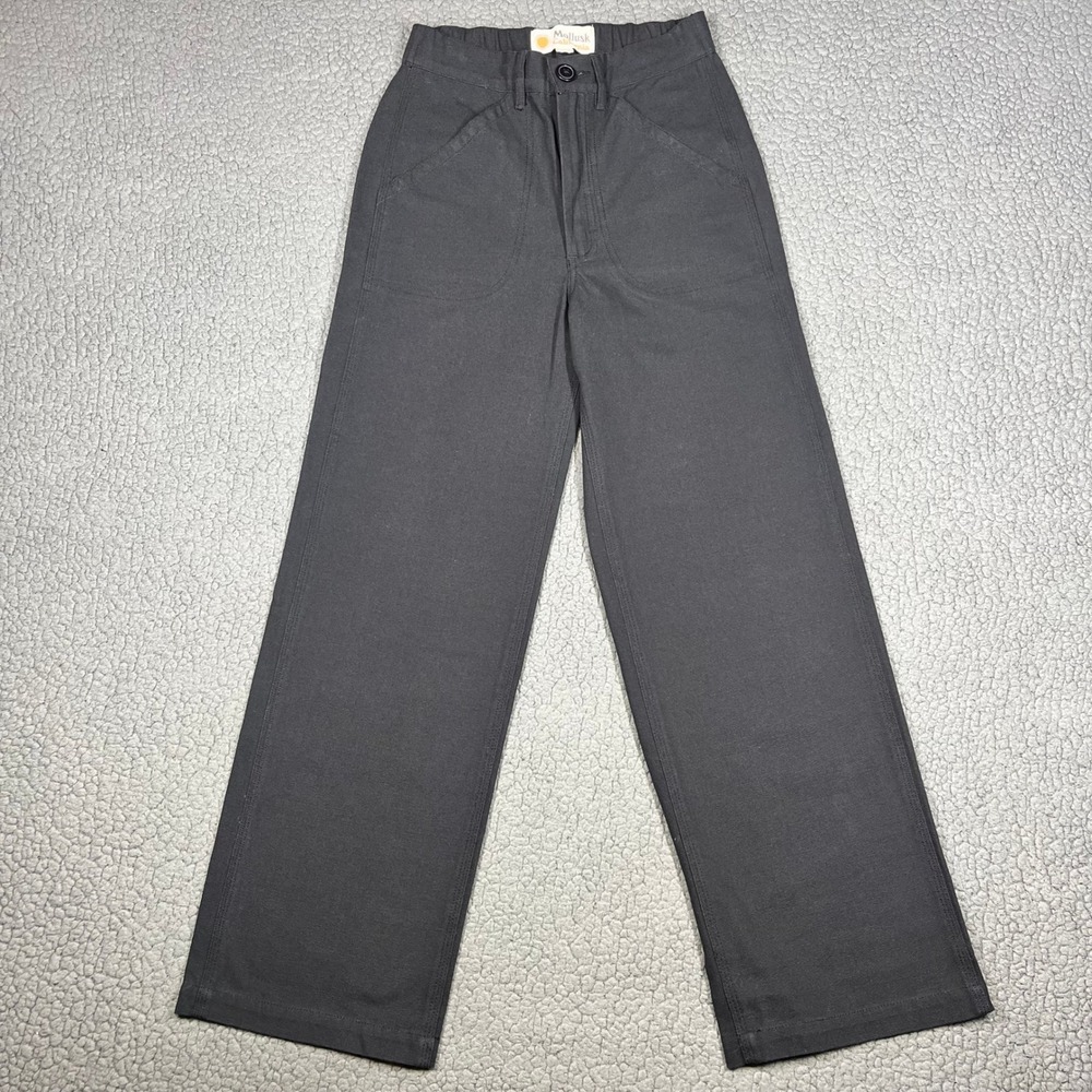 Mollusk Surf Shop Wide Leg Pants Womens XS Gray Cotton Canvas Minimalist
